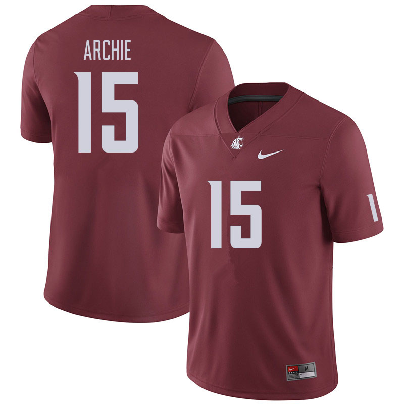 Washington State Cougars #15 Armauni Archie Football Jerseys Sale-Crimson